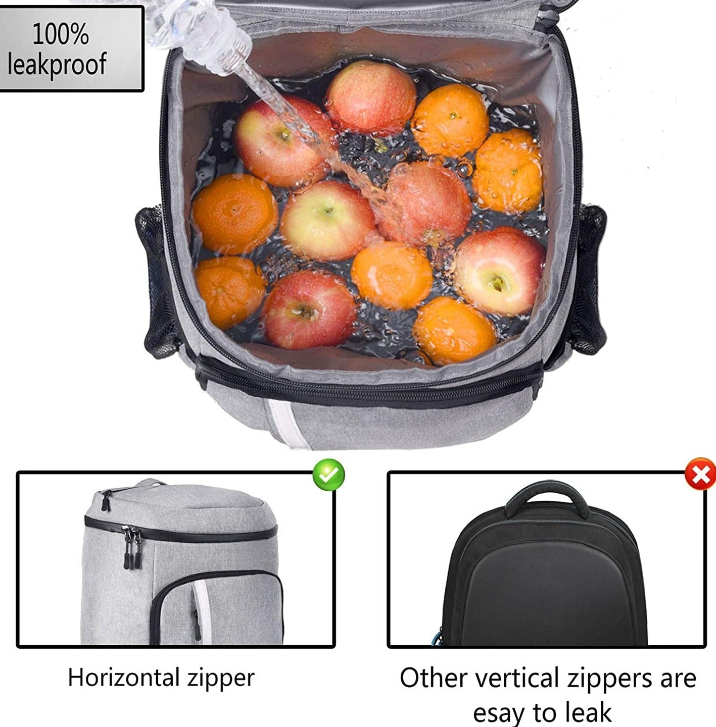 Backpack Cooler Leakproof Insulated Waterproof Backpack Cooler Bag, Lightweight Soft Beach Cooler Backpack for Men Women to Work Lunch Picnics Camping Hiking, 30 Cans